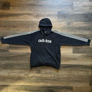 Vintage Y2K Adidas Men's Black Hoodie